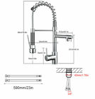 Chrome Kitchen Faucet Single Handle hole Pull Down Sprayer Swivel Sink Mixer Tap