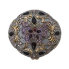 Jeweled Enamel Lavender Purple Butterfly Flowers 2 25  Hinged Metal Trinket Box