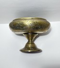 Antique Vtg Chinese Solid Brass Footed Bowl Engraved Dragon Design Well Made 