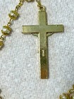 Rosary Crucifix Creed Gold Tone Capped Beads Nativity Religious Catholic Vintage