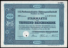 1940 Ig Farben  of Zyklon B Infamy  2 Piece Wwii Common Stock Certificate Set F 