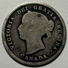          1874 Canada 5 Cents Silver Coin  Queen Victoria     Circulated      