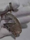 3ct Men s Moissanite Custom Any One Initial Letter Pendant 14k White Gold Plated