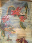 Vintage Tiger   Dragon Japanese Scroll Bamboo Wood Slat Asian Wall Art 32  X 12 