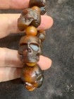 Wow Rare Tibetan Old Hand Carved  skull  Beads Amulet Bracelet    