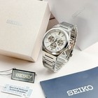 Seiko Ssb451 Essentials 40mm White Dial Men s Chronograph Quartz Watch New W Box
