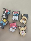 French Bulldog Dog Shoe Charms Set Of 6  Pvc Multicolor Animal Print