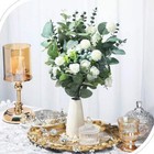 30 60 120pcs Artificial Eucalyptus Leaves Stems Bulk 3 Kinds Mixed Silver Dollar