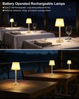 Vintage Cordless Rechargeable Table Lamp  3-level Touch Dimmer  Folded Fabric   