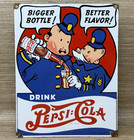 Vintage Pepsi Cola Porcelain Sign Gas Station Bottle Coke Coca Dew A   W Oil