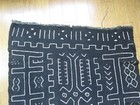 African Hand Spun Woven Dyed Vintage Mud Cloth Throw Black White 62  L X 44  W
