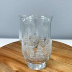 Vtg Libbey Set  2  Clear Glass Drinking Cups Winter Snow Trees Christmas Holiday