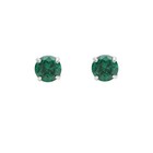 Baby Earrings Green Cz Solid 14k Gold Screw Protective Backs  3mm 
