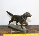 Vintage Cast Iron Hunting Dog Pointer Setter  Bronze Finish  7 5  Long X 4 5 