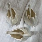 Vintage Lenox Swan Salt Cellars With Spoons Set Of 3 Off White cream