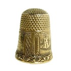 Antique 14k Gold Thimble Monogrammed Ar From Mh Scenic Town Buildings Sz  7