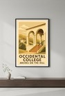 Occidental College Arches - Mid-century Style Poster          - 24x36