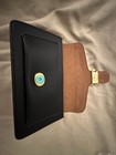 Nwt Coach Black Pebbled Clutch Purse Snap   Zip  Lined Pockets  Gold Hardware