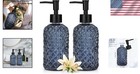 13 Oz Glass Soap Dispenser With Adopting Ice Crackle And Square Design   refill   