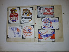 Antique Old Vintage Baseball Team Stickers Facsimile Autographs 1940 s Scrapbook