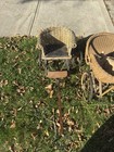 Antique Victorian 1900 s Child s Wicker Doll Cart Pram Carriage