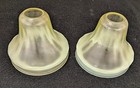 Rare Pair Of Antique French Art Nouveau Opaline Glass Lamp Shades