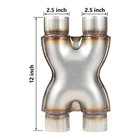  Universal 2 5  In out Crossover X Pipe 12  Length Stainless 2 5  Diameter