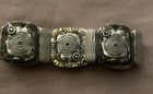 Vintage Stretch Bracelet Square Metal Links Silver 7    To 8   