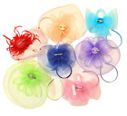 7 Women s Assorted Colors Fascinator Mesh   Feather Hats New