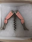 Antique G And S German Celluloid Pink Red Striped Folding Ladies Legs Corkscrew