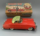 Vtg Tin Friction 1955 T-bird Sports Car W original Box   Tn Nomura Toys Japan