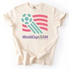 Vintage 1994 Usa World Cup T Shirt   Bold 90 s Colors   Retro Soccer Graphic