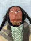 Vintage Skookum Male Native American Doll - 13 Inches Tall  damaged 