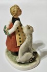 Very Rare Vintage Goebel Figurine Singing Girl With Cat Hahn 504 1958