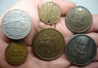 Old Medal Token Coin Lot Da Vinci  1976 Eagle  1934 Lucky Union Pacific  Ny Seal