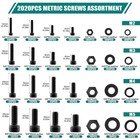 2024 Pcs Metric Screw Assortment  Bolts And Nuts Assortment Metric Machine Sc   