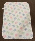 Springmaid Fleece Baby Blanket Pastel Teddy Bear Pink Green Blue 31x42 Vintage