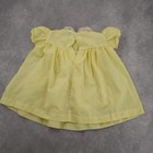 Vintage Portrel Baby Girl Yellow Chiffon Embroidered Dress Os