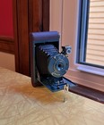 Kodak Petite Step Pattern Folding Film Camera Purple   Blue Art Deco