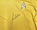 William Shatner Autographed Gold Star Trek Uniform Captain Kirk Jsa 228113