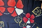 Japanese Yukata Kimono Navy Floral Hand Sewn Traditional Cotton Robe
