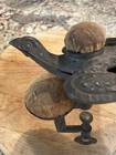 Antique Victorian Brass Sewing Bird With Clamp And Original Pin Cushions