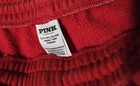 Pink Victoria s Secret Pink Red Fleece Sweatpants Drawstring Pockets S
