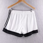 Adidas Kids Youth Athletic Shorts White Black 3 Stripe Elastic Waist Size L Y2k
