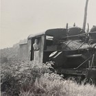 Vintage Steam Locomotive Engineer Cab Railroad Yard Photo 4x5 B w Gelatin Orig