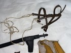 Vtg Mix Cowboy Toys Lot Marx Johnny West   Hong Kong Western Holster Horse Rifle