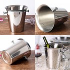 Ice Bucket With Stand Stainless Steel Champagne Bucket Wine Cooler Ice Chiller
