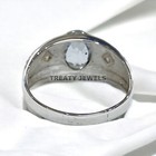 Aquamarine Oval Cut Gemstone With 925 Sterling Silver Ring For Men s  a140