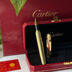 Cartier Santos De Cartier Rollerball Pen     Full Gold Design     Luxury Pen W box
