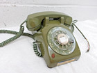 Vintage  Itt Kellogg Model 500 1960 s Green Rotary Desk Telephone